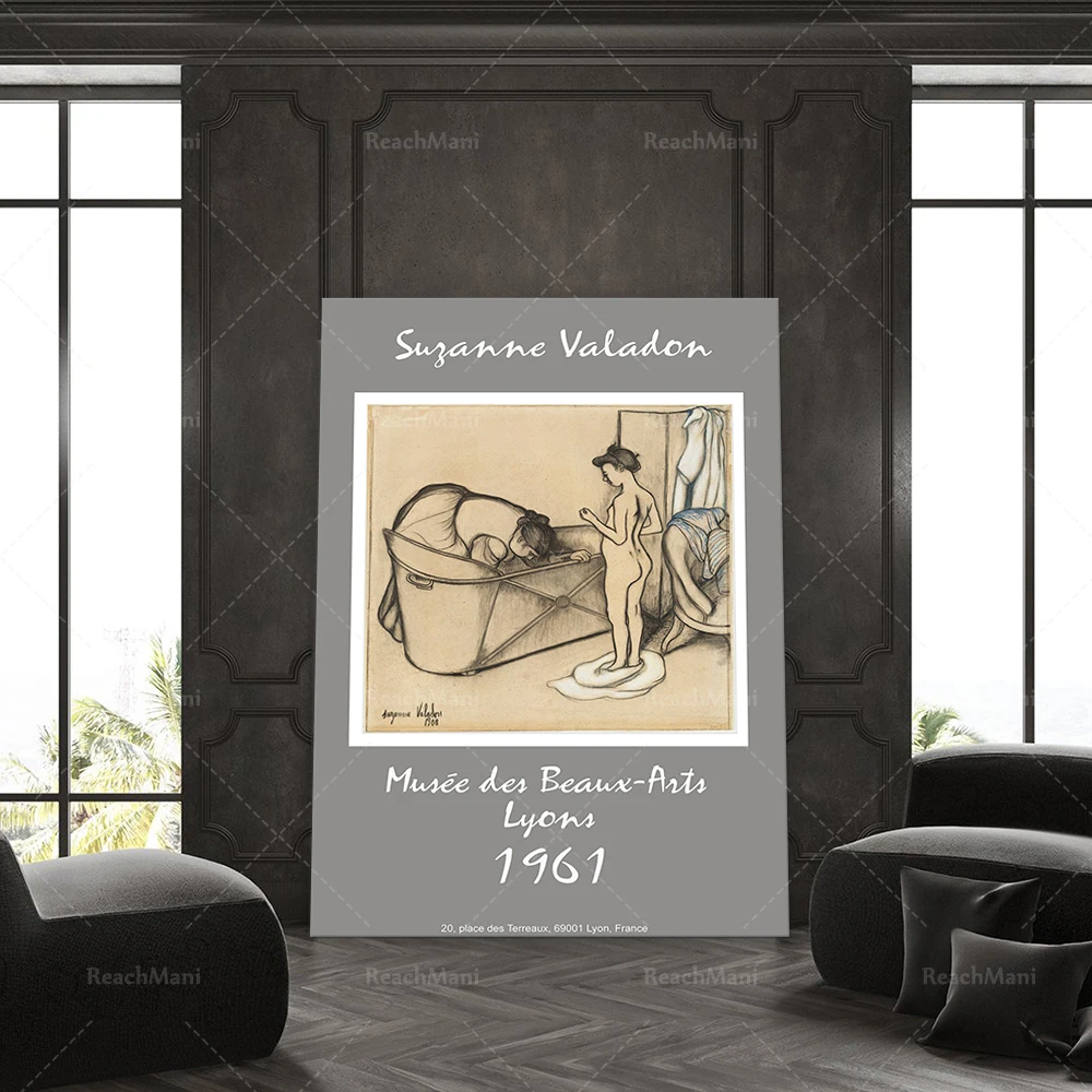 Reprint of a 1961 Vintage exhibition Poster for works by Suzanne Valadon