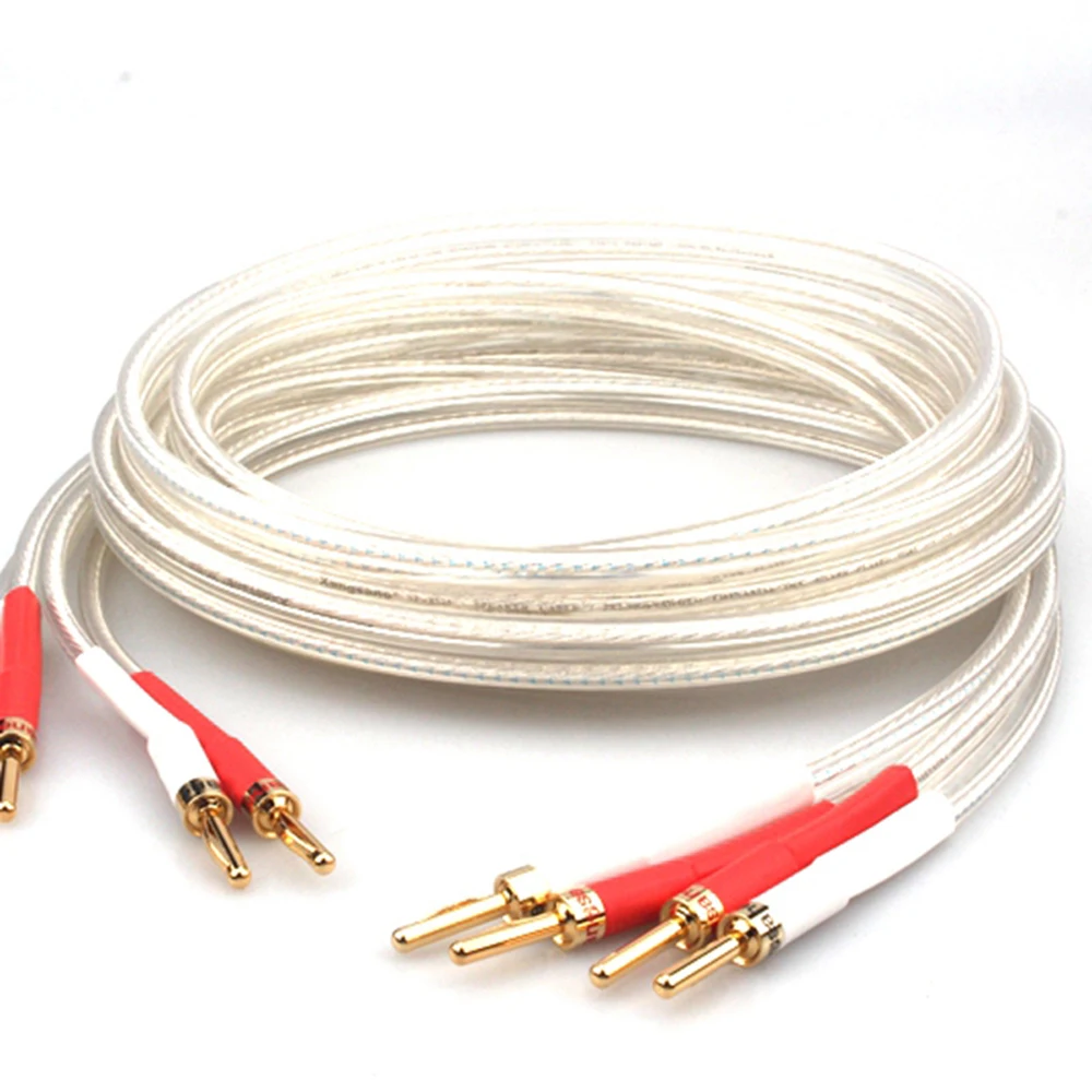 High Quality SP-8525 OCC Silver-plated Hifi Speaker Cable High Performance Speaker Amplifier sound Connecting line