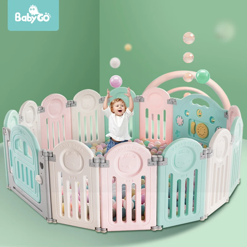 BabyGo Foldable Baby Safety Playpen Indoor Outdoor Children Activity Center Toddler Crawl Play Yard Kids Baby Fence Playground