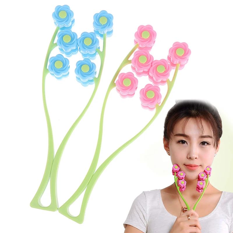 Facial Massager Roller Portable Flower Shape Anti Wrinkle Face-Lift Slimming Face Relaxation Massage Roller Beauty Tools Hot