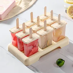 2/4/6 Grids Square Shape Ice Cream Mold DIY Handmade Dessert Fruit Maker Reusable Ice Cube Tray Popsicle Home Ice Cream Maker