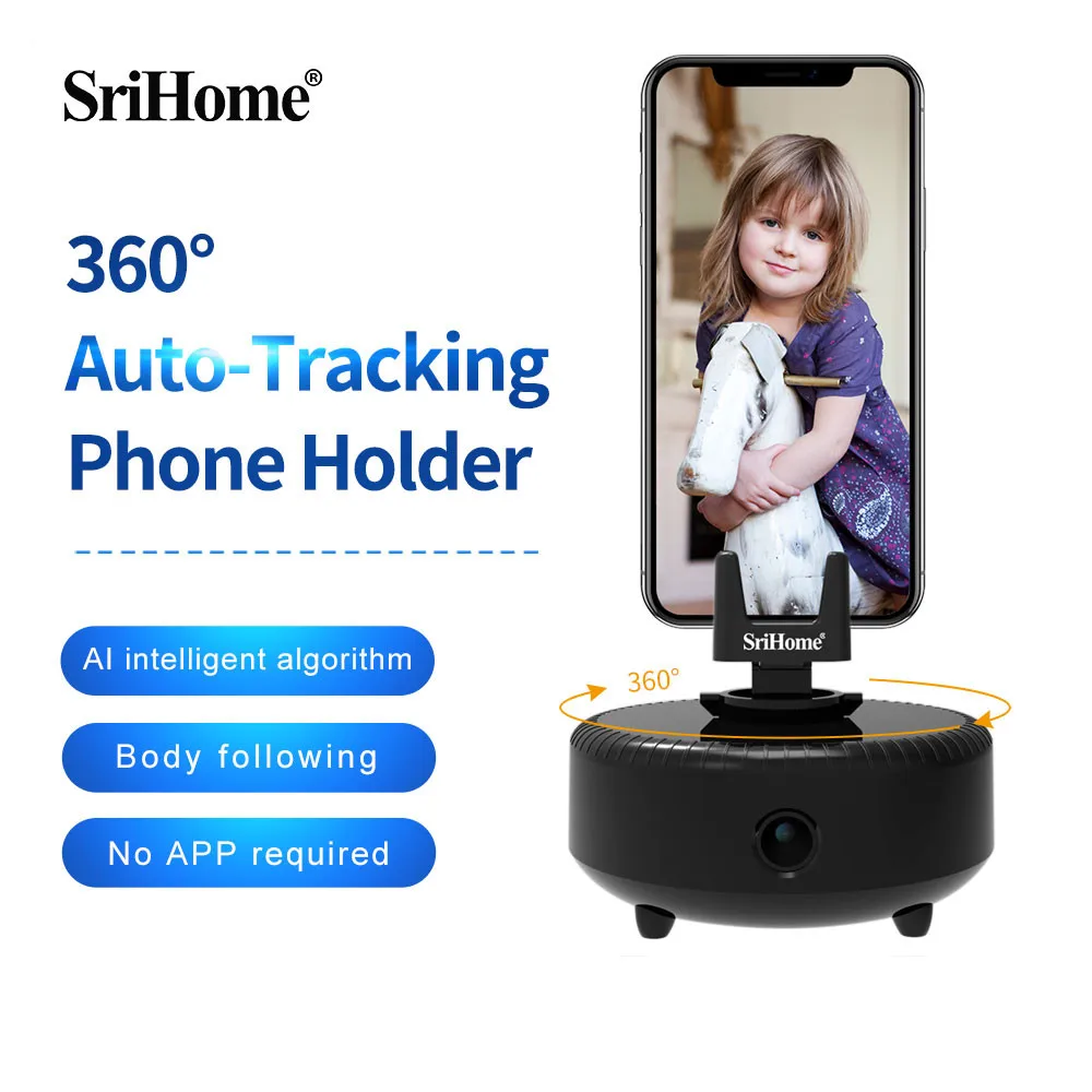 

Sirihome SH007 360 Degree Rotation Auto Tracking Mobile Phone Holder For Online Teaching Conference AI Face Digital Camera