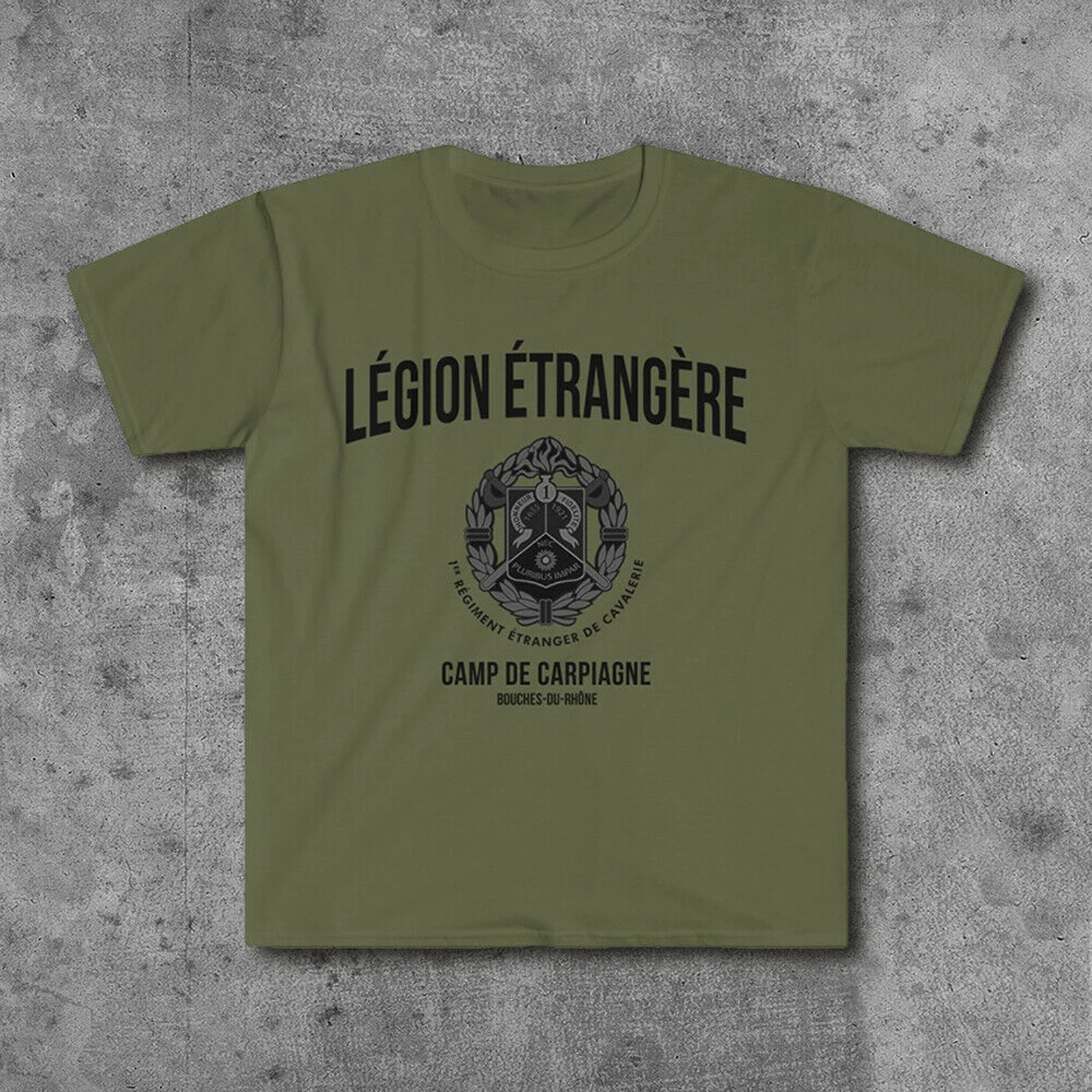 French Foreign Legion Motto 1 Cavalry Regiment Emblem T-Shirt. Summer Cotton Short Sleeve O-Neck Mens T Shirt New S-3XL