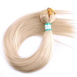 WonderLady Gerade Haar Bundles 70 gr/teile Blonde Braun Grau Wärme Beständig Faser Synthetische Haarwebart Doppel Gezogen Haar Für Frauen