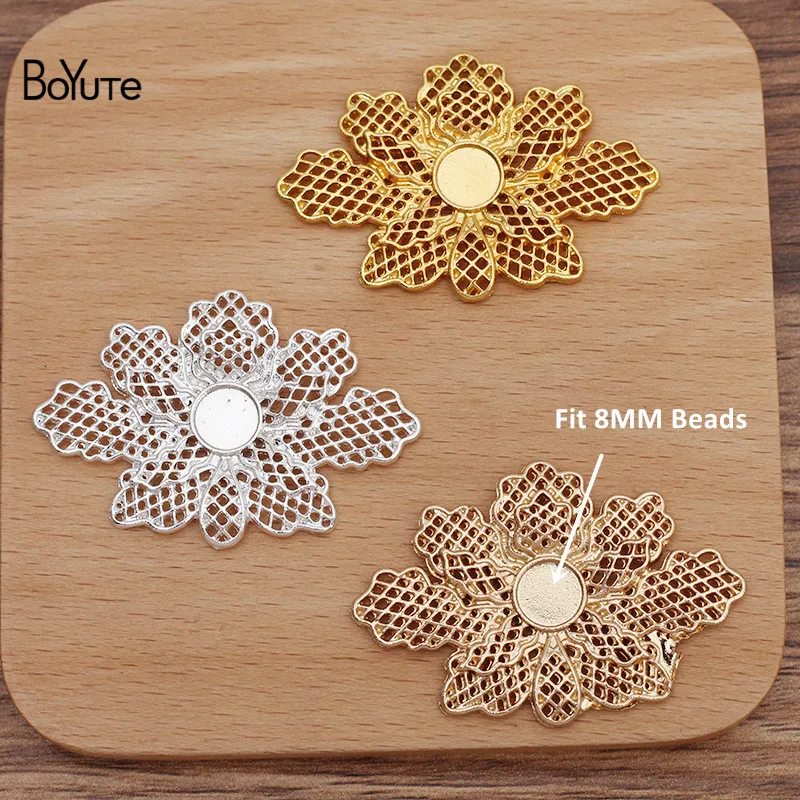 BoYuTe (10 Pieces/Lot) 50*33MM Alloy Flower Base Factory Supply DIY Jewelry Accessories Headdress Handmade Materials