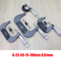 0-100mm Outside Micrometer 0-25mm 25-50mm 50-75mm 75-100mm 0.01mm thickness Gauge Vernier Caliper Measuring Tool