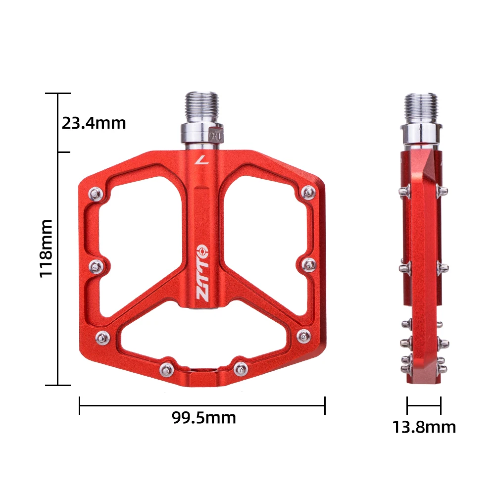 ZTTO MTB CNC Aluminum Alloy Ultralight Flat Pedal AM Enduro Bike Smooth Bearings 9/16 Thread Large Area For Gravel JT07