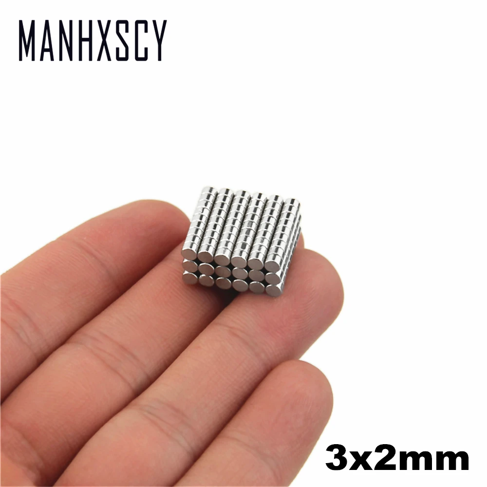 

500pcs Neodymium N35 Dia 3mm X 2mm Strong Magnets Tiny Disc NdFeB Rare Earth For Crafts Models Fridge Sticking magnet 3x2mm