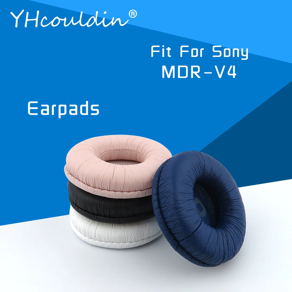 Earpads For Sony MDR-V4 MDR V4 Headphone Accessaries Replacement Ear Cushions Wrinkled Leather Material