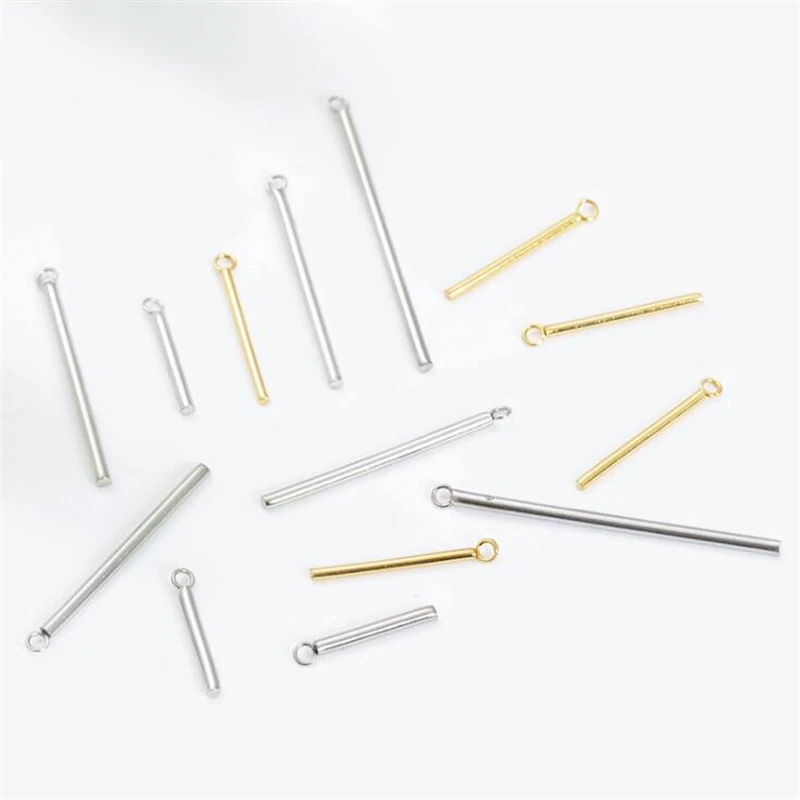 20pcs 10mm 20mm 40mm  Long Metal Bar Stainless Steel Bar Stick Pendants CharmsNecklace DIY Pendant for Earrings Jewelry Making