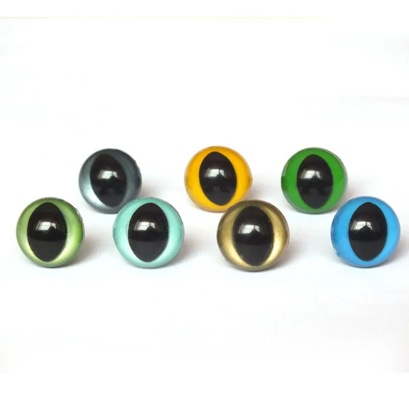 12 mm Sicherheitsaugen/Kunststoff-Katzenpuppenaugen mit Unterlegscheibe, handgefertigtes Zubehör für die Herstellung von Bärenpuppen, Tierpuppen – Detail 1