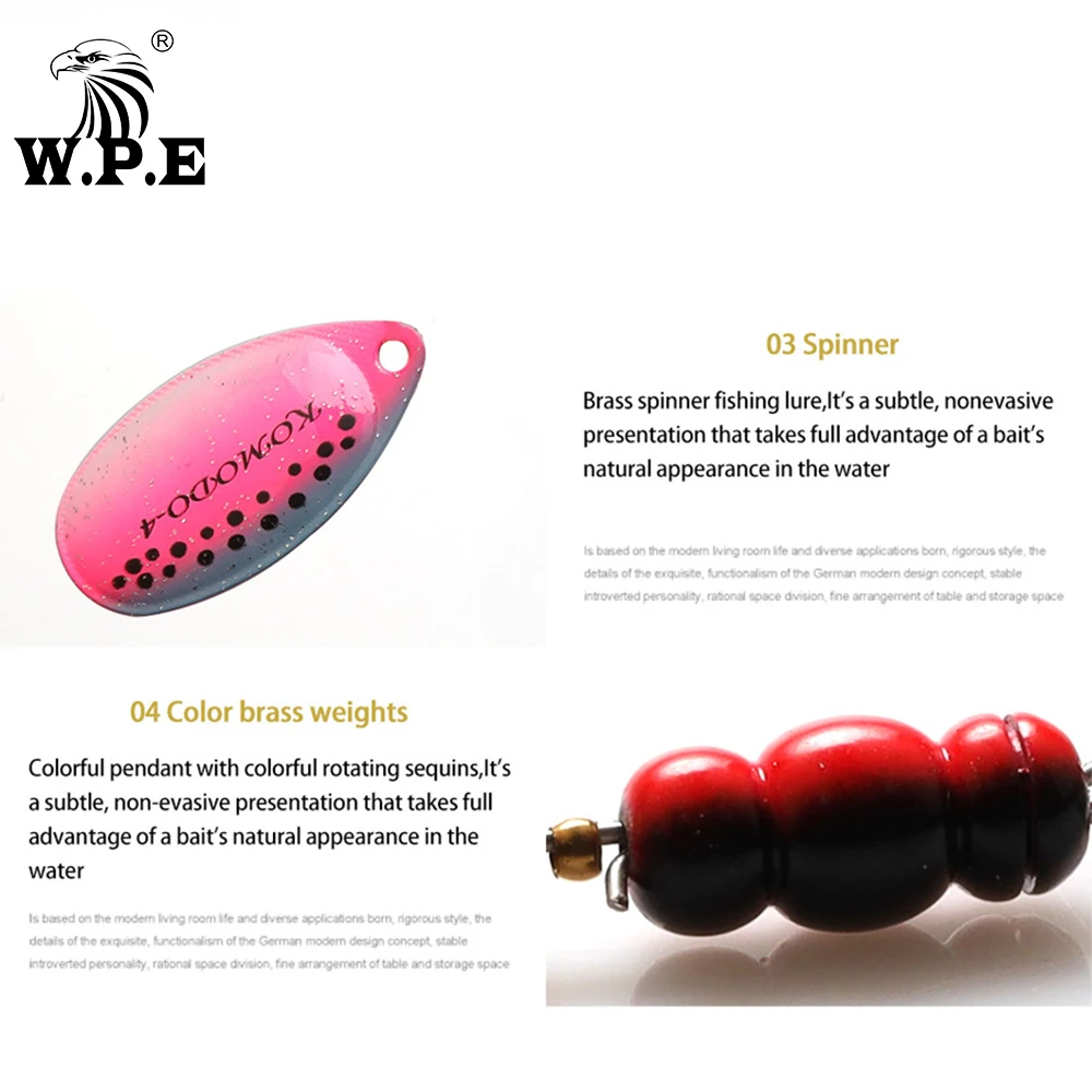 W.P.E señuelo giratorio para lubina con anzuelo triple - imagen 4
