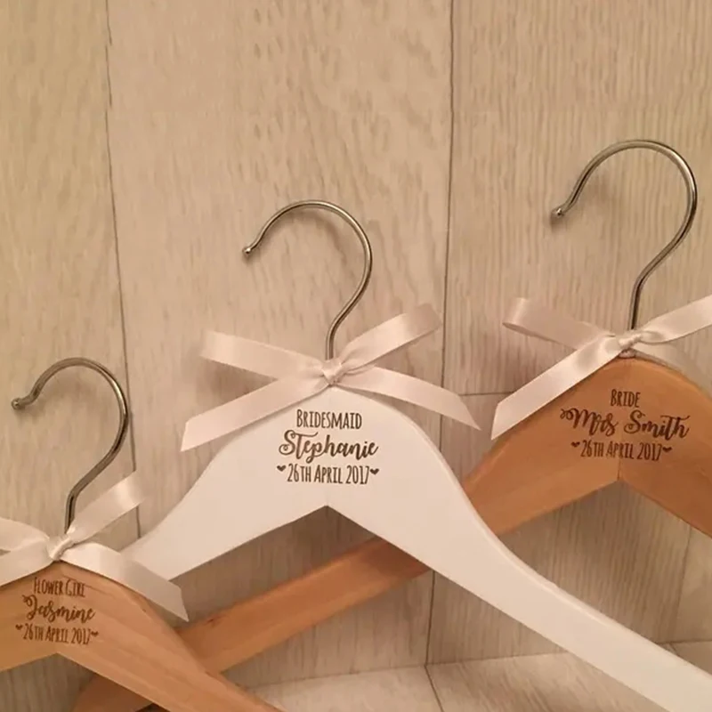 Personalized name and date Wedding Hanger,Bridesmaid Gifts,Name of the Hook,Hanger Custom Bridal Hanger Gift