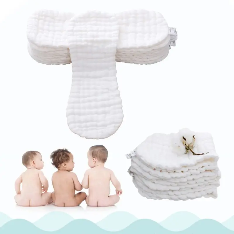 

5 Pack 12 Ply Baby Washable Diaper Reusable Soft Cotton Cloth Nappy Diaper for Newborn Infant