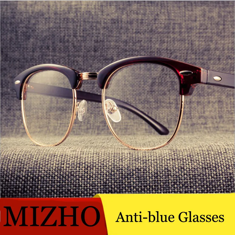 

MIZHO Filtering Protect Eyesight Anti Blue Light Glasses Women Vintage Look At Phone Blocking Glare Glasses Men Square