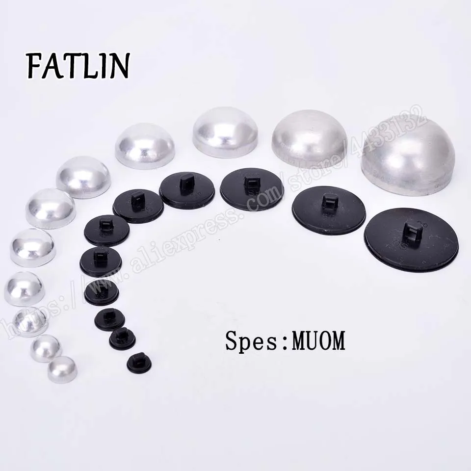 100sets Mushroom Fabric Covered Cloth Button 16L-44L Plastic Back Aluminium flat Back for Earring/Hair DIY Accessories Clothes