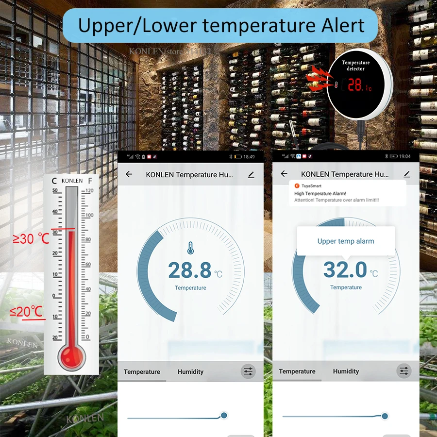 Top Tuya inteligentny dom Wifi czujnik temperatury 3m drut cyfrowy Smartlife termometr pokój woda basen termostat Alarm zdalny