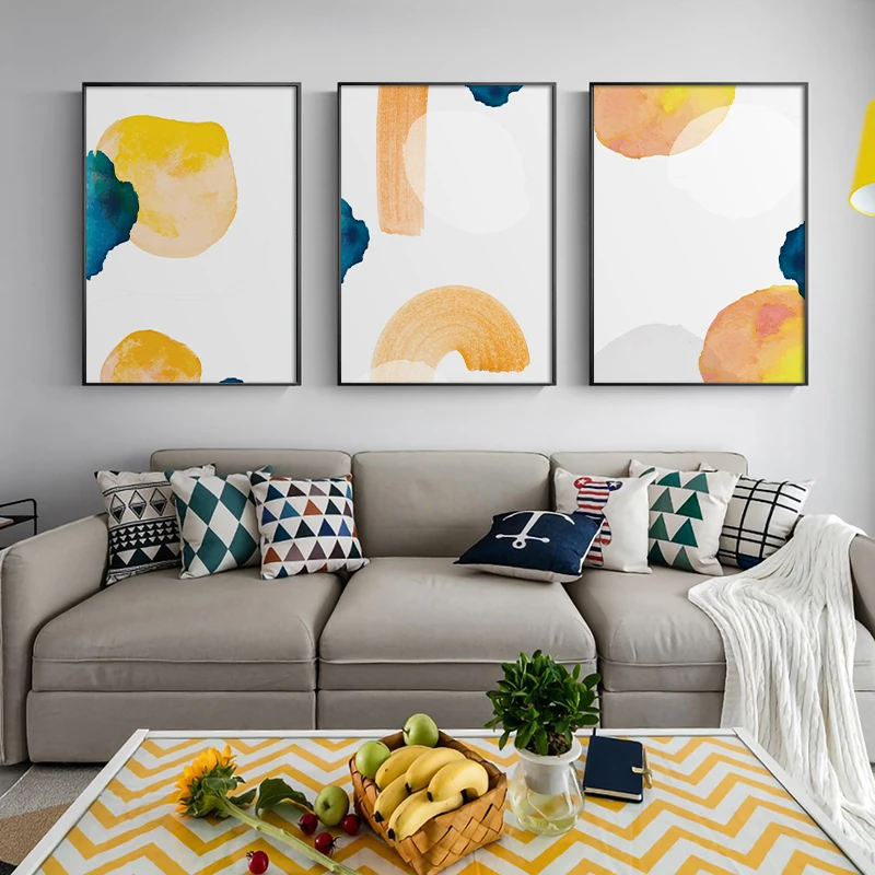 Nordic Abstract Watercolor Canvas Art Painting For Living Room Bedroom Posters And Prints Wall Modern Contracted Home Decoration