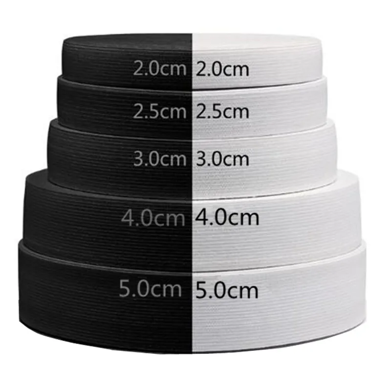 4 meters 15/20/25/30/35/40/45/50MM White/Black Nylon Highest Elastic Bands Garment Trousers Sewing Accessories DIY 5BB5635