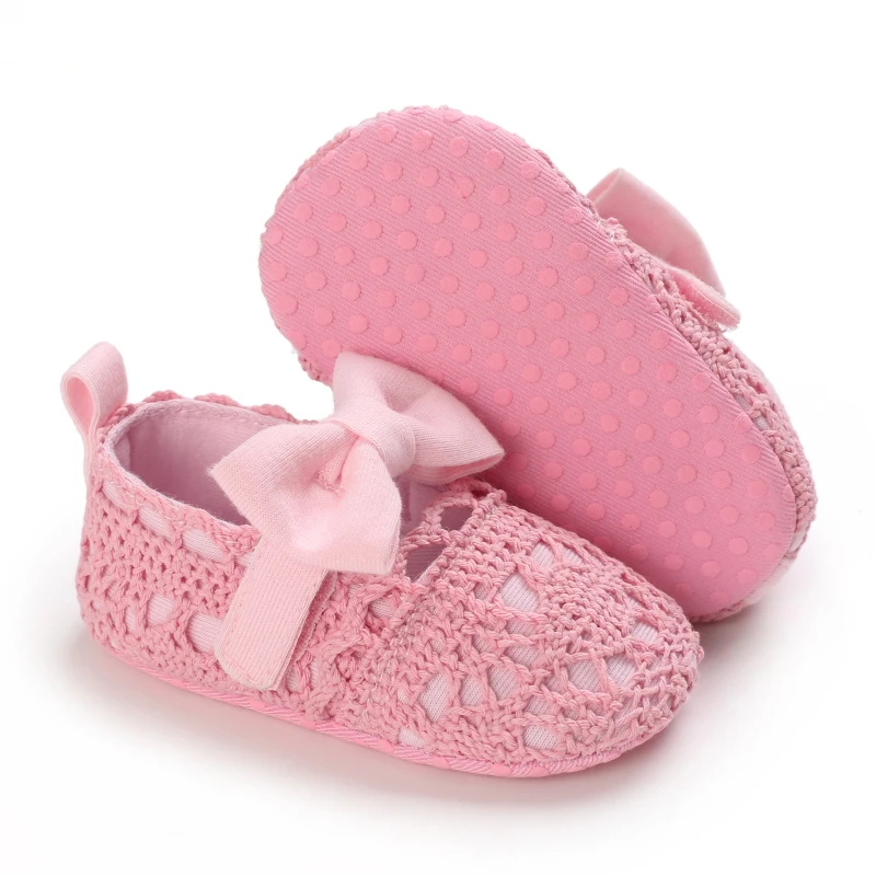 0-18M Mode Neugeborenen Rosa Baby Schuhe Non-slip Tuch Unten Schuhe Für Mädchen Elegante Atmungs Freizeit baby Ersten Wanderschuhe