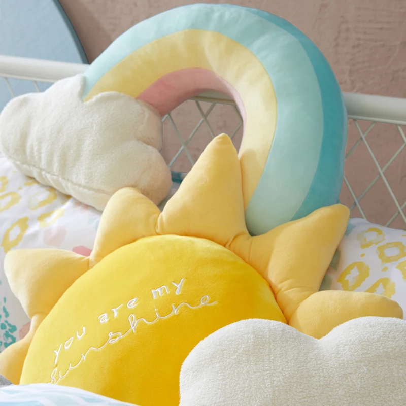 cute creative rainbow sun cloud plush toy stuffed sun cloudy natural weather soft doll home decoration pillow kids toys