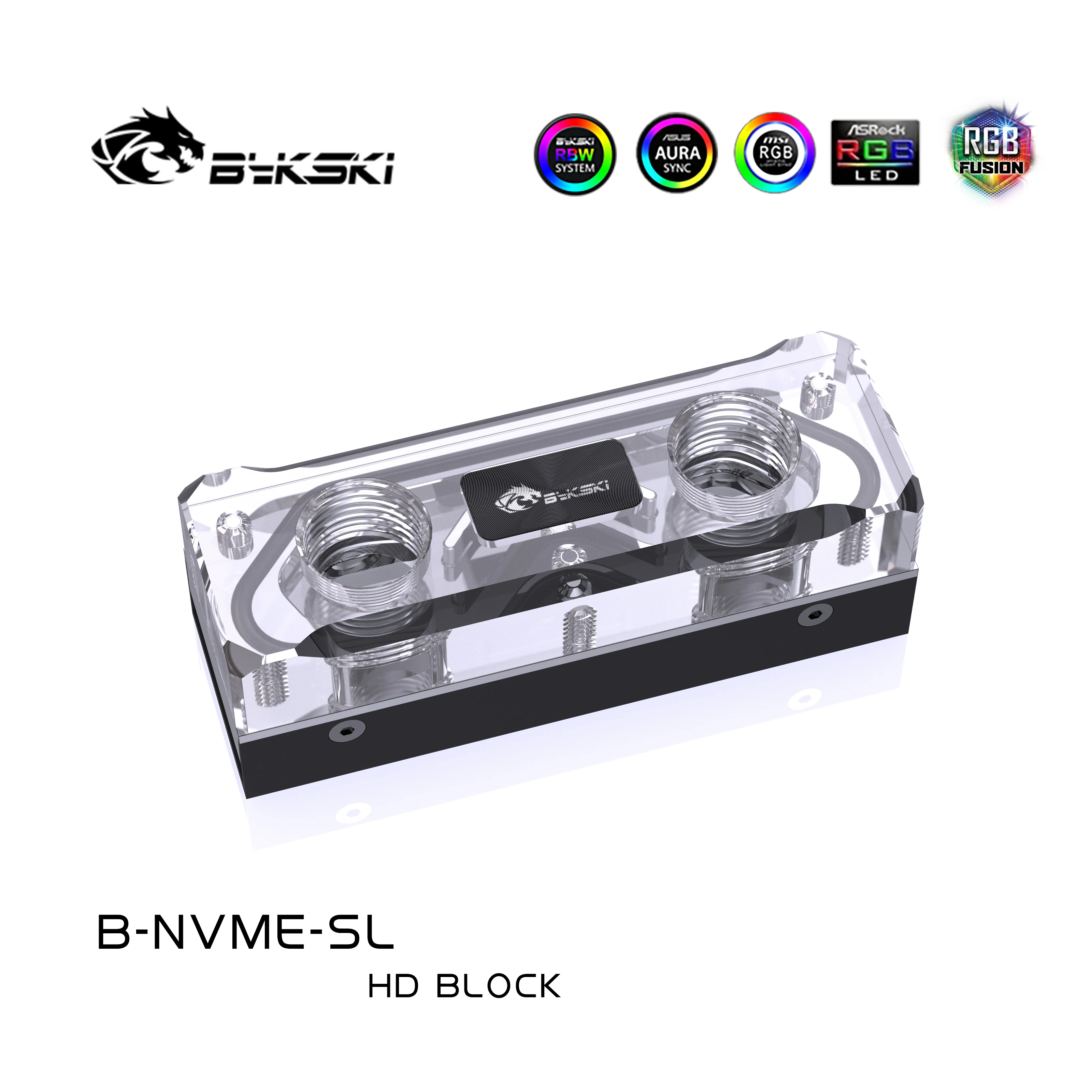 Bykski B-NVME-SL M.2 Ssd Full Acrylic Tản Nhiệt Nước Sử Dụng Cho Ổ Cứng Thể Rắn Cứng Mát Tản Nhiệt