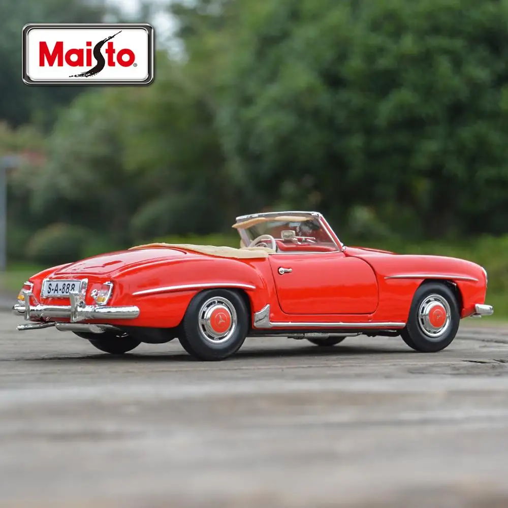 Maisto 1:18 1955 Mercedes Benz 190SL Static Die Cast Vehicles Collectible Model Car Toys