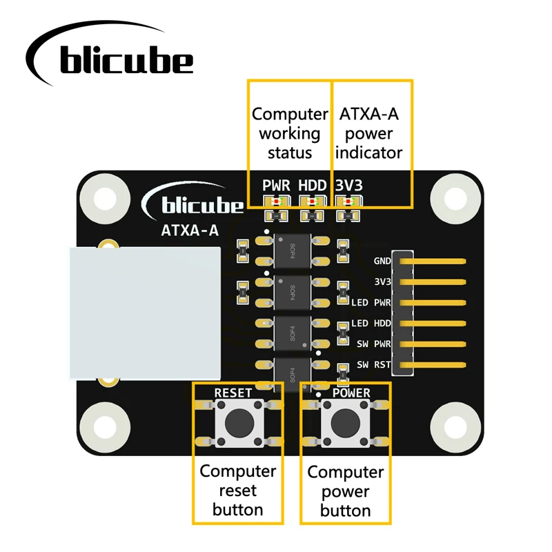 Imagem -02 - Placa Adaptadora Atx para Blikvm e Pikvm Kvm sobre ip Raspberry pi Hdmi Csi