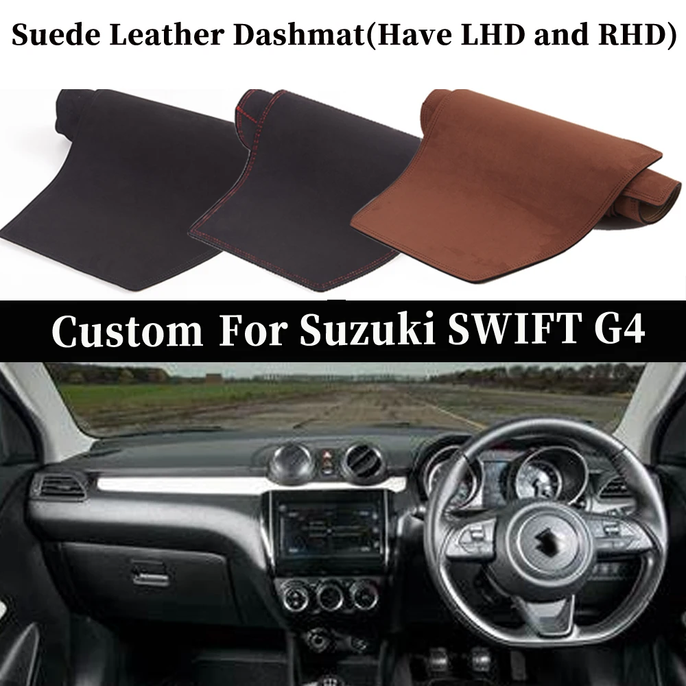 

Accessories Car-styling Suede Leather Dashmat Dashboard Cover Dash Mat Carpet For Suzuki swift G4 2018 2019 2020 2021 LHD RHD