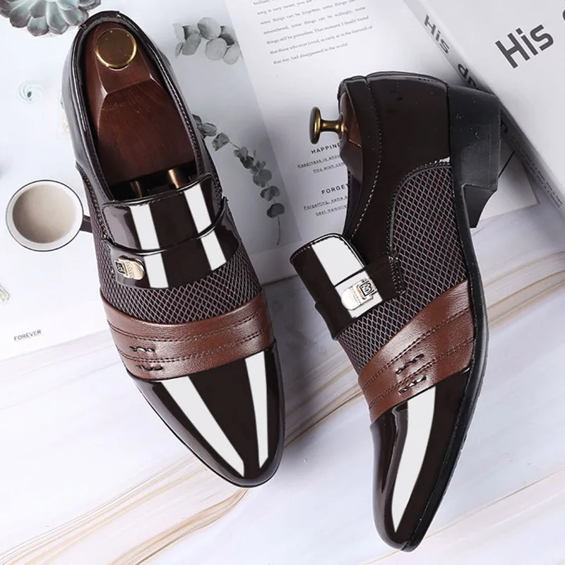 Mazefeng Fashion Slip On Men Dress Shoes Men Oxfords Fashion Business Dress Men Shoes 2020 New Classic Leather Men\'S Suits Shoes