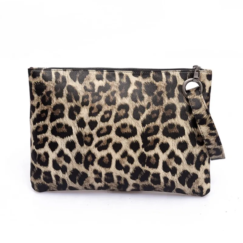 Leopard Women\'s Clutches envelope clutch bags Ladies Evening Party Bags High quality PU leather Shoulder messenger bags Handbags