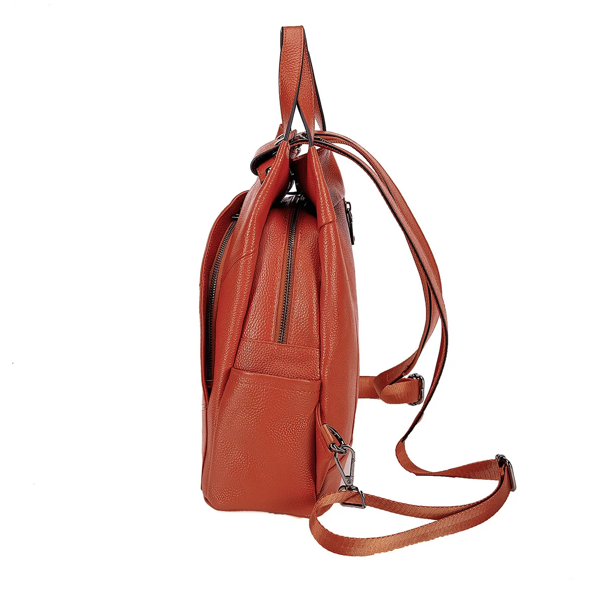 Brown Real Leather Backpack Women School Backpack Cowhide Leather Female Mochila Shoulder Bags For Teenage Girls