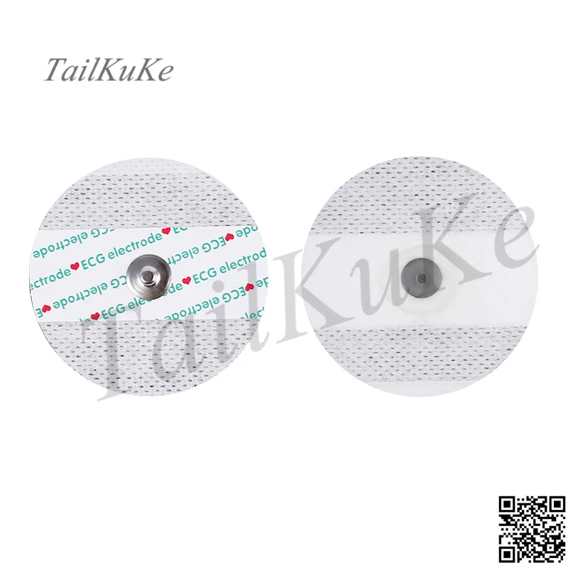 100pcs Disposable ECG electrode pads snap button type round shape suitable Holter monitor