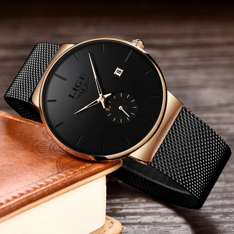 2023 LIGE Fashion Minimalist Women's Quartz Watch Top Brand Luxury Women's Watches Ultra Thin Waterproof Business Wrist Watch