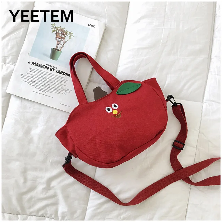 Japanese Banana Apple Cartoon Cute Kawaii Lady Messenger Bag Girl Canvas Bag Female Student Shoulder Woman Bag Storage Wallet