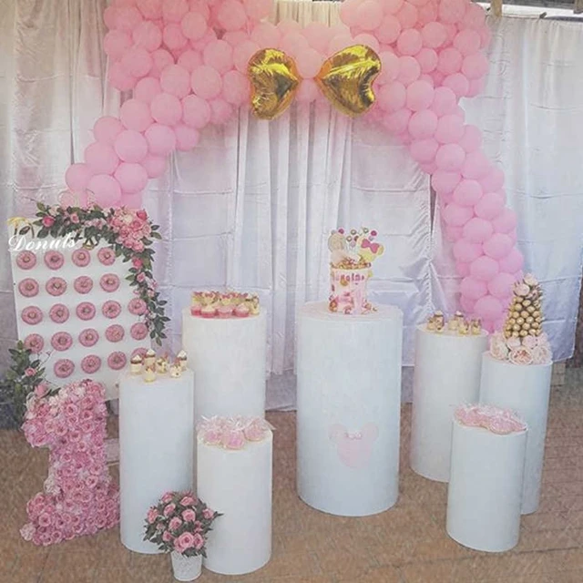 

New style Wedding supplier mental backdrop wedding customized white round plinth stand wedding yudao976