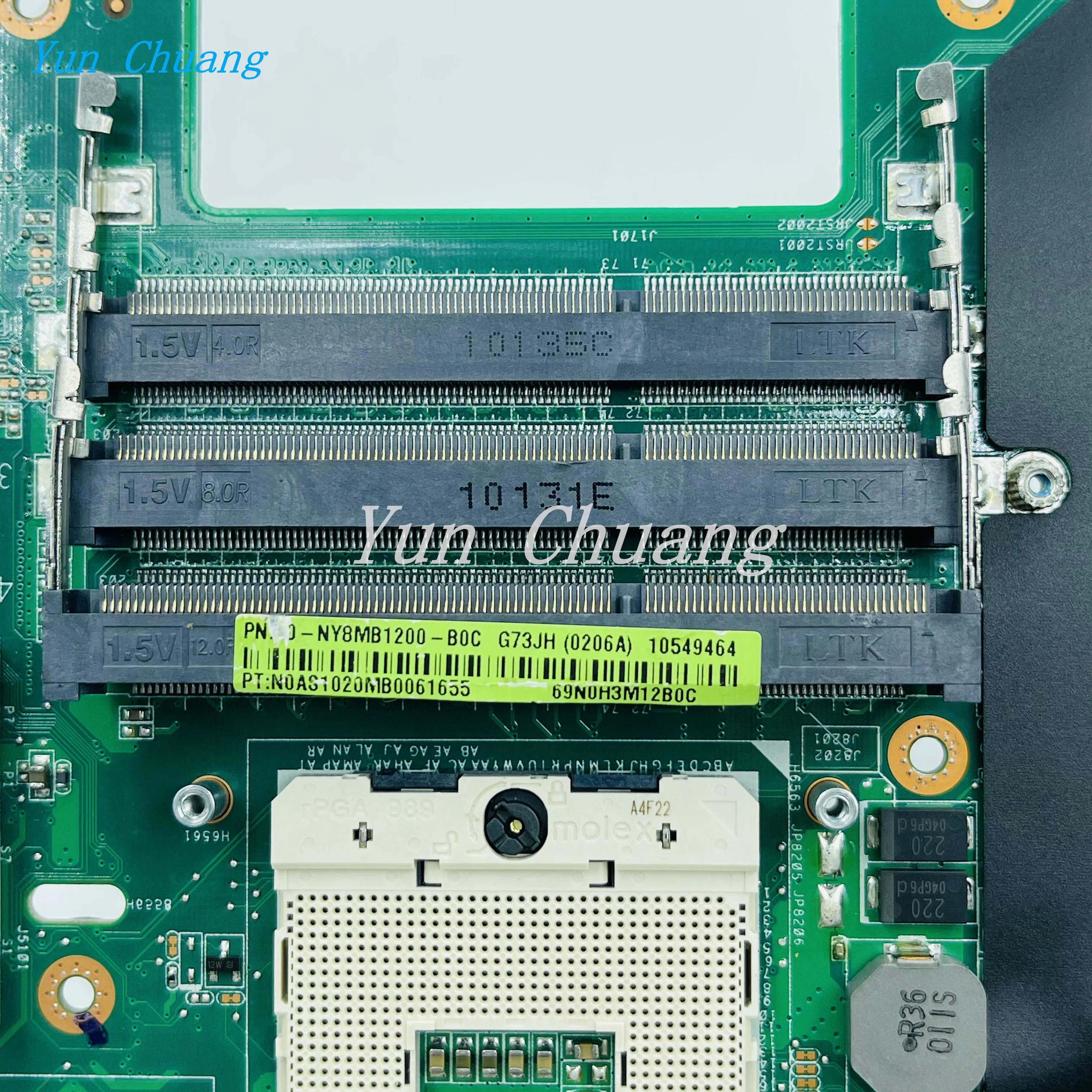 Imagem -04 - Rev: 2.0 Placa Principal para Asus G73 G73j G73jh Série Computador Portátil Placa-mãe Hm55 Ddr3 com Ranhuras de Ram Placa Principal 60-ny8mb1200 G73