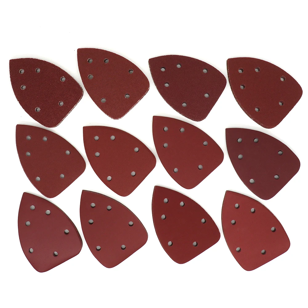 20pcs Self-adhesive Sandpaper Triangle 6 holes Delta SanderHook Loop Sandpaper Disc Abrasive Tools For Polishing Grit 40-1000