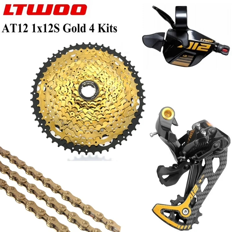 

MTB 12s Gold Groupset Mountain Bike 12 Speed Shifter Lever Rear Derailleur 11-52T Cassette YBN Chain 1*12S Kit For Shimano SRAM