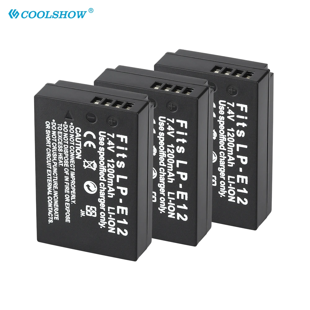 Batterie Per Foto/Videocamera LP-E12 LPE12 LP E12 PER Canon Rebel SL1 100D BACIO X7 EOS-M EOS M M2 EOS M10 M50 M100 1200mAh Batterie