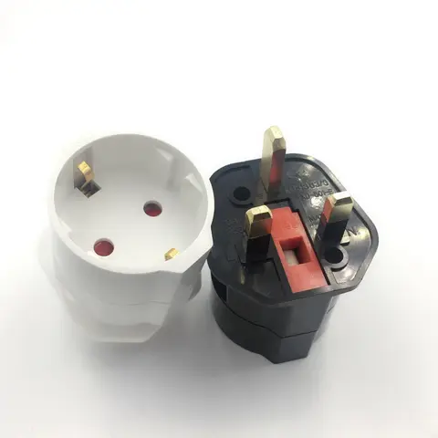 UK Singapore Male 13A To European 3Pin 16A AC Power Travel Adapter Electric Embedded Plug Wall Outlet Socket