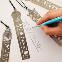 4 pcs/lot Cute Kawaii Creative Horse Birdcage Hollow Metal Bookmark Ruler For Kids Student Gift School Supplies