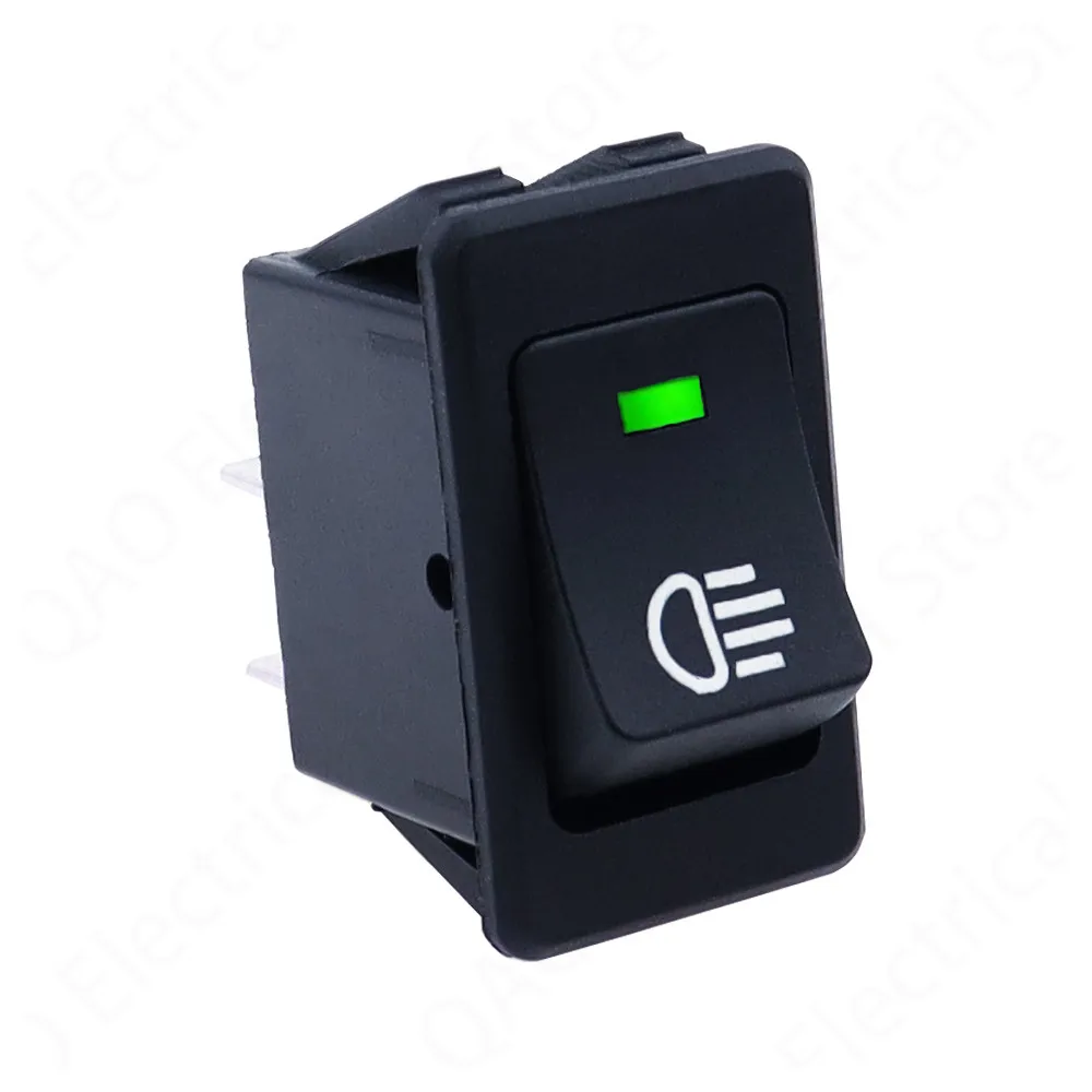 Universal Car Auto Fog Light Rocker Toggle Switch B35 DC 12V 35A 4Pins LED Dashboard LED Color Red Green Amber Blue White