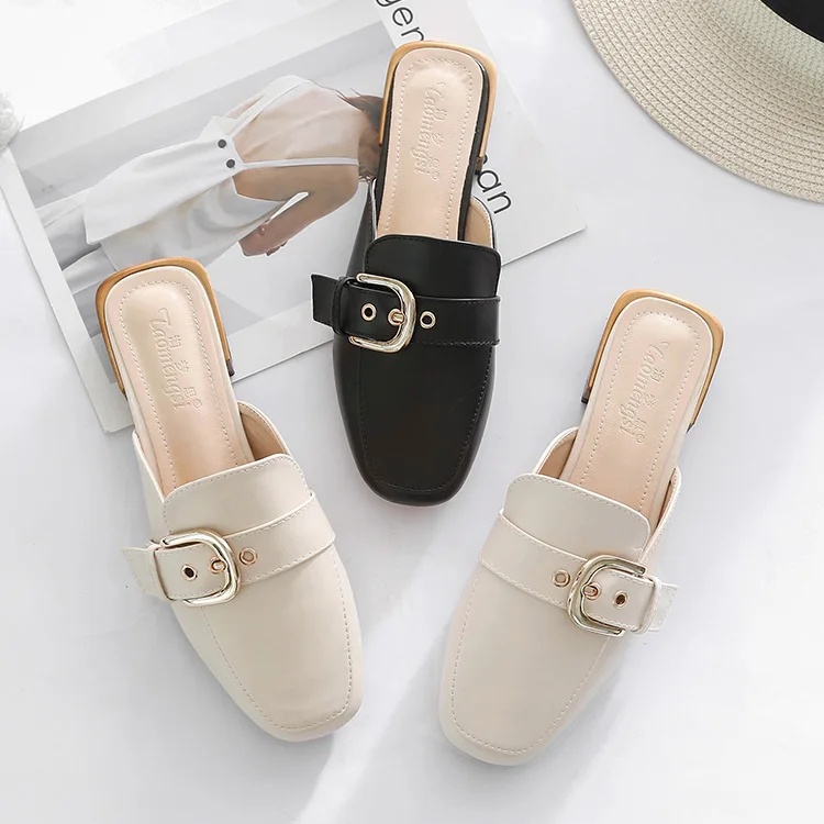 Summer New Slippers Female Summer Fashion the United States Women's Shoes Chunky-Heel Belt Buckle  Women's Sandals