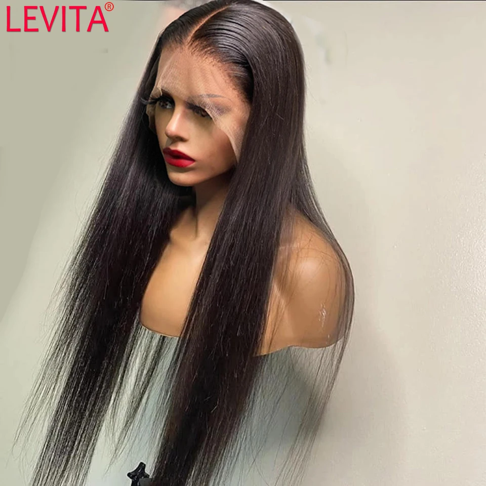 30 Inch Bone Straight Lace Front Wig Brazilian 13x4 Human Hair HD Lace Frontal Wigs For Women 4x4 Lace Closure Wig