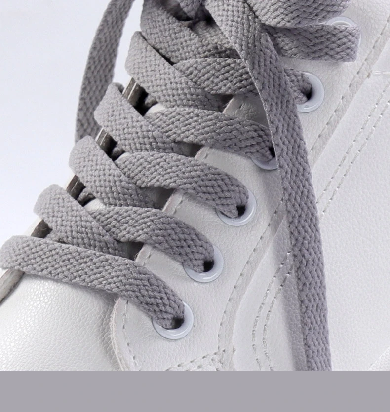 Flache Sneaker-Schnürsenkel, Canvas-Basketball-Schnürsenkel, Schwarz-Weiß, Klassische Schuhbänder, 36 Farben, Schuhband-Zubehör, Neu – Detail 9