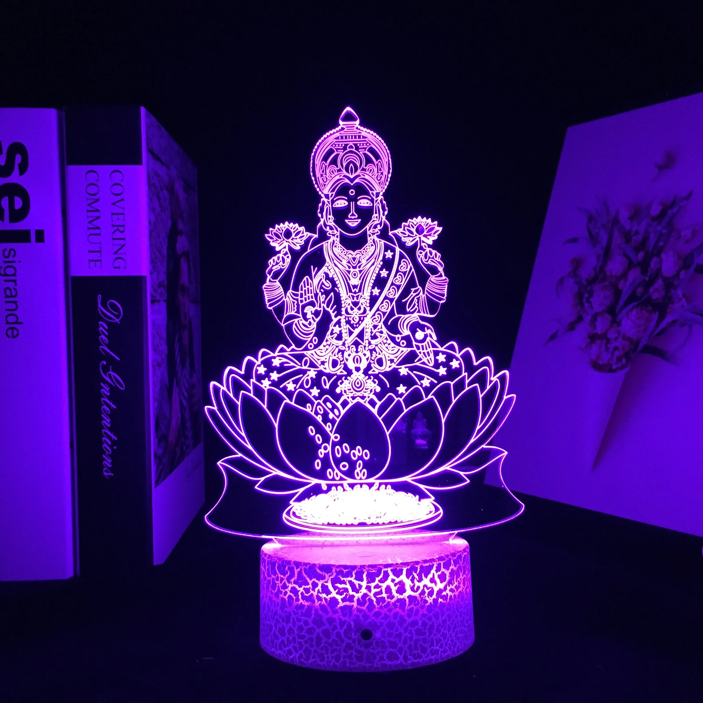 Buddhism Acrylic 3D LED Night Light for Home Decoration LED Lamp Touch Sensor Colors Changing Nightlight Religious Table Lamp