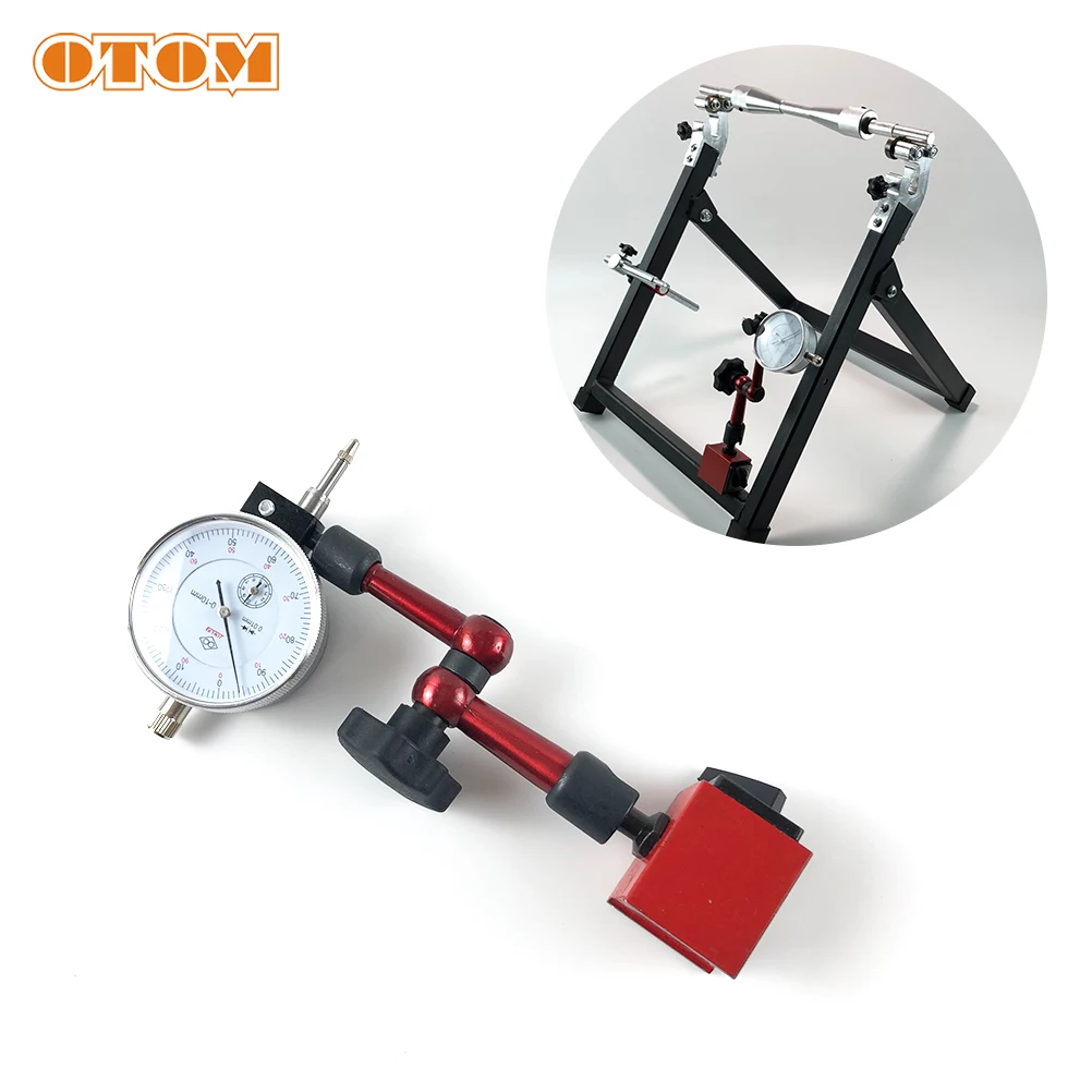 

OTOM Motorcycle Dial Indicator Magnetic Holder Gauge Stand Base Micrometer Measuring Tool Hour Precision Universal Pit Motocross