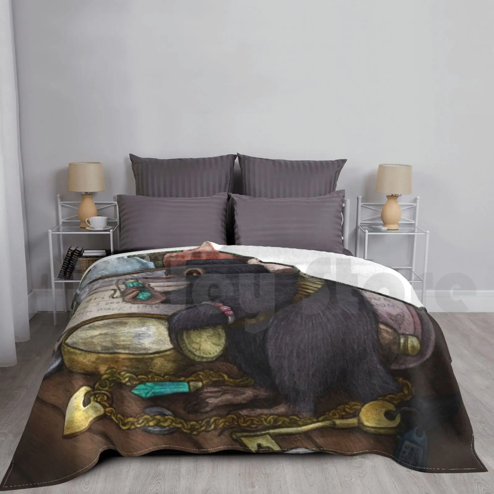 Una manta de ladrón mágico, moda personalizada, criatura, mago, bruja mágica, varita de hechicería, hechizos, vida silvestre mágica