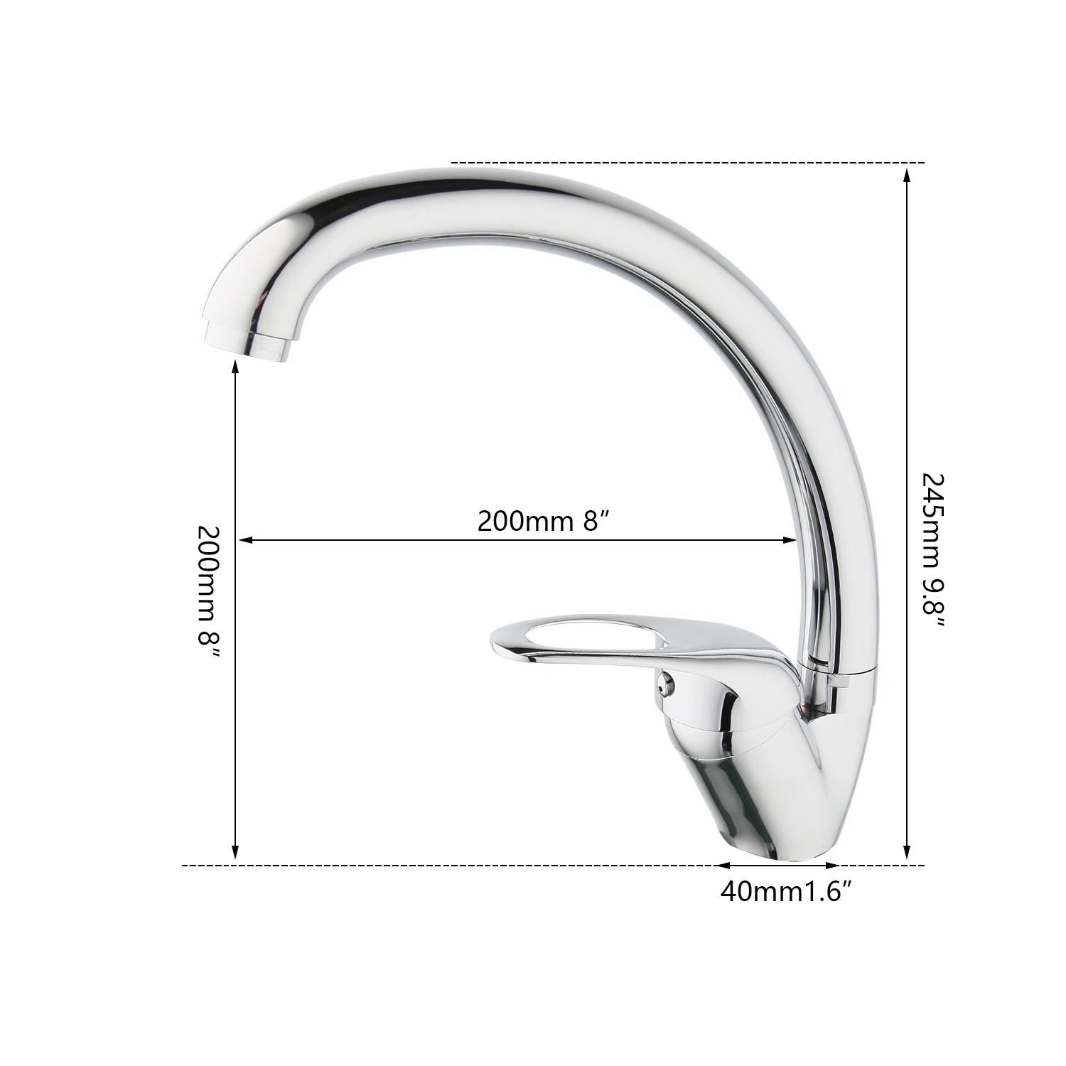 KEMAIDI 360 Swivel Degree Rotation Chrome Polish Faucet 1 Handle Kitchen Basin Sink Mixer Tap Stainless Steel Kitchen Faucet